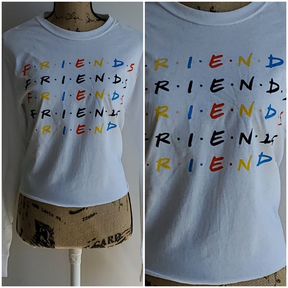 Friends long sleeve cropped top